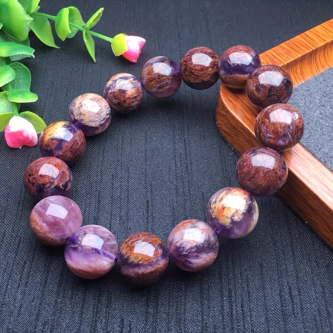 Natural Amethyst Beaded Bracelet, Genuine Amethyst